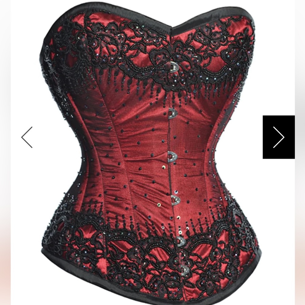 Burgundy Satin Couture Corset
